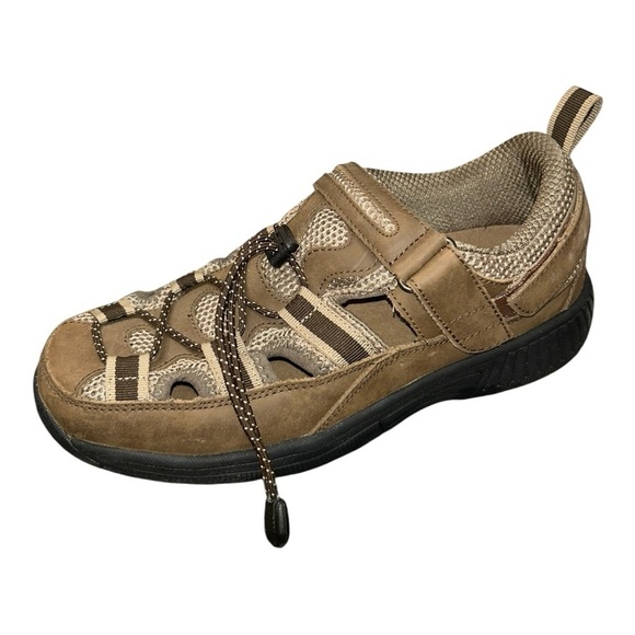 Orthofeet Clearwater Men’s Leather Closed Toe Sandals Brown Size 8.5
